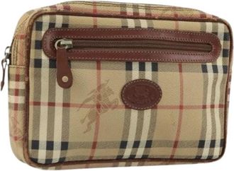 Burberry Pre-owned Vintage Clutch - Dames - Vintage Clutch - Beige - ONE Size - Leer - Vintage