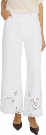 Frame Denim The Eyelet Wide Flare Pant In White