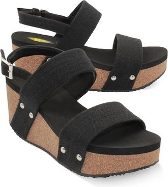 Volatile Womens Summerlove Sandal In Black Linen