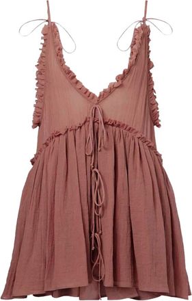 The Attico ruffled tie mini dress - Pink