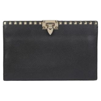 Valentino Pre-owned Clutches, female, Black, Size: ONE SIZE Pre-owned Rockstud Clutch
