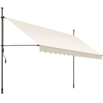 TecTake Toldo plegable para balc&oacute;n con manivela ajustable en altura poli&eacute;ster