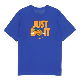 Nike Just Do It Alphabet Printing Round Neck Short Sleeve Blue DV1213-480