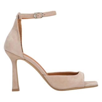 Estro & Luminara High Heel Sandals, female, Beige, Size: 10 US Velour Kitten Heel Sandals