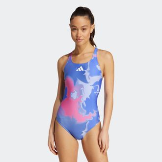 adidas Badeanzug ADIDAS PERFORMANCE TIE DYE AOP ST, Damen, Gr. 34, N-Gr, weiss (cobalt blau, wei&szlig;), Obermaterial: 78% Polyester, 22% Elasthan, Badeanz&uuml;ge Bad