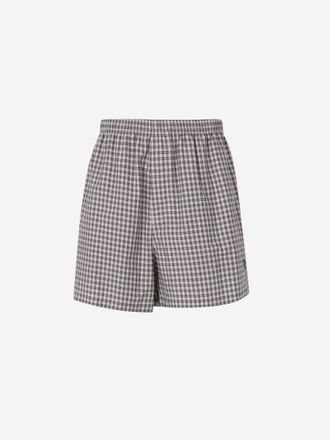Balenciaga Checkered Cotton Bermuda Shorts