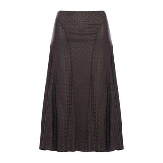 Fendi FF Jacquard A-Line Midi Rok - Dames - Midirokken - Bruin - S - Rokken