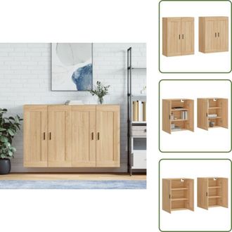 vidaXL Armadietto in alluminio - vidaXL Armadietti a Parete 2 pz Rovere Sonoma in Legno Multistrato - Armadietto decorativo