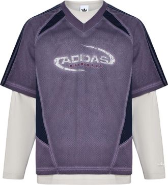 adidas Street M 2in1 T-Shirt LS Asia Sizing Shadow Violet KX0818