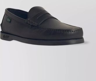 Paraboot leather loafers with penny strap and round toe