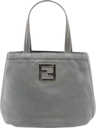 Fendi Pre-owned Tote Bags, female, Gray, Size: ONE SIZE Pre-owned Leather Tote Bag