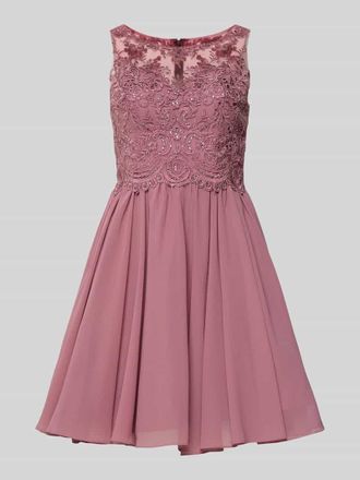 Laona Cocktailkleid aus T&uuml;ll mit Strasssteinen in Altrosa, Gr&ouml;&szlig;e 32