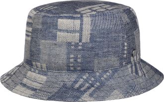 Lierys Sunbury Jacquard Bucket Hat Linen Packable Unisex Made in EU Summer Blue