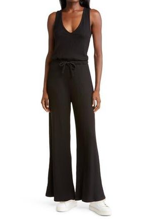 Beyond Yoga Jetsetter Rib Jumpsuit in Black at Nordstrom Rack, Size Large