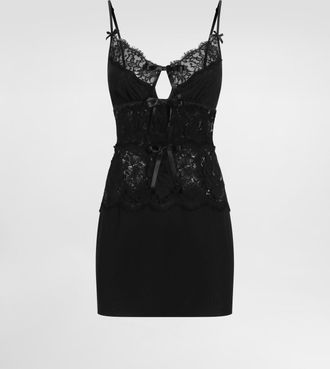 Dolce & Gabbana Silk Georgette Dress - Woman Dresses Black 44