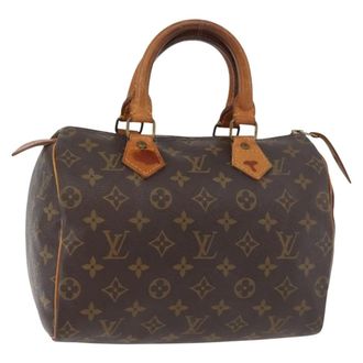 Louis Vuitton Speedy Handbag Monogram Canvas Brown Canvas Handbag (Pre-Owned)