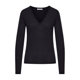 Max Mara Truien & Vesten, Dames, Grijs, S, V-hals Breiwerk