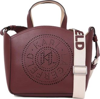 Karl Lagerfeld small Circle perforated tote bag - Red