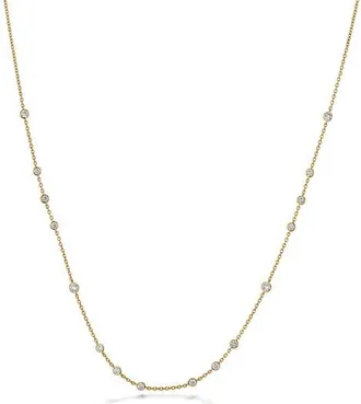 Memoire Cascade Diamond Station Necklace in Yellow Gold at Nordstrom, Size 18 In
