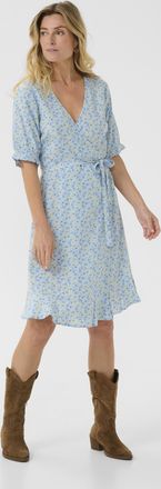 Cream Jurk Feminine Blue Yellow Small Floral blue multi