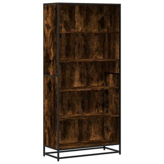 Berkfield Home Bookcase Smoked Oak 80.5x35x170.5 cm Engineered Wood in Brown