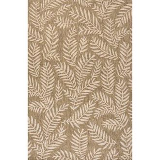 Jonathan Y Designs Nevis Palm Frond Indoor/Outdoor Area Rug in Brown/beige at Nordstrom, Size 4Ft 0In X 6Ft 0In