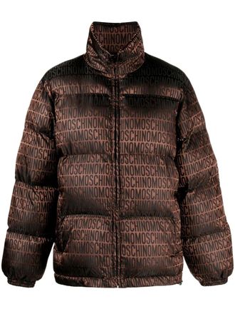 Moschino Piumino con monogramma - Marrone