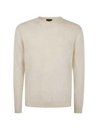 Avant Toi Hand Painted Brushed Linen Round Neck Pullover
