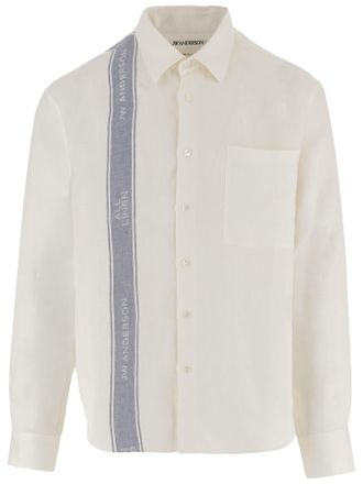 J.W.Anderson Linen Shirt with Logo Detail and Adjustable Cuffs