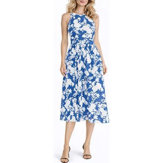 Isaac Mizrahi New York Gwendolyn Midi Dress in Blue/White at Nordstrom Rack, Size X-Large