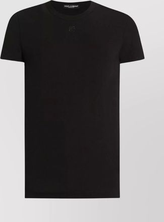 Dolce & Gabbana logo-embroidered cotton jersey short-sleeve t-shirt