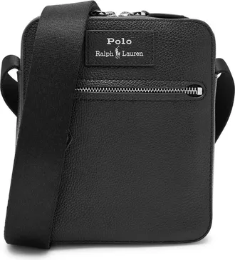 Polo Ralph Lauren Logo Pebbled Leather Cross-body bag - Black - One Size