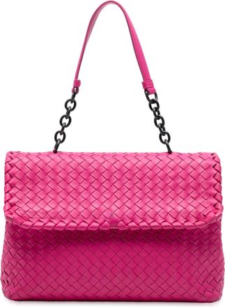 Bottega Veneta Pre-owned Womens Medium Nappa Intrecciato Olimpia Shoulder Bag - Poppy Leather - One Size