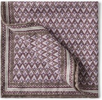 Brunello Cucinelli Pocket square with pattern in Bordeaux at Nordstrom