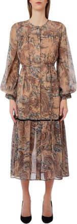 Liu Jo Wf 6151 T788A-L9303 Jurk - Dames - Shirt Kleedjes - Bruin - S - Polyester - Kleedjes
