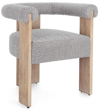 BIZZOTTO Design Stuhl Agape mit Armlehnen - Natural/Boucl&eacute; Grau