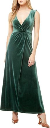 By Design Munich Velvet Twist Front Sleeveless Maxi Dress in Emerald at Nordstrom Rack, Size X-Small