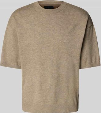 Jack & Jones T-Shirt in Strick-Optik mit gerippten Abschl&uuml;ssen in Taupe, Gr&ouml;&szlig;e M