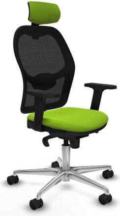 Piqueras y Crespo Jorquera Sincro Malla Negra Similpiel Pistacho Brazos 2d Base Aluminio Cabecero 2d Ruedas 65mm Nailon