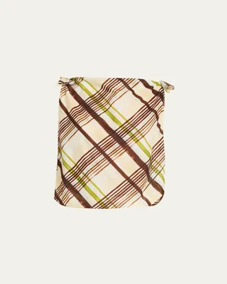 A.L.C. Dylan Plaid Shoulder-Tie Top
