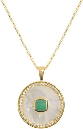 Freya Rose Emerald Mother Of Pearl Necklace at Nordstrom, Size 9.25
