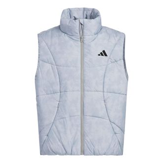 adidas Casual Sports Warm Stand Collar Padded Vest Blue KC2755