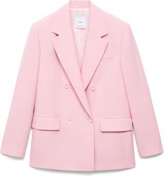 Mango Double Breasted Suit Blazer in Pink at Nordstrom Rack, Size Small