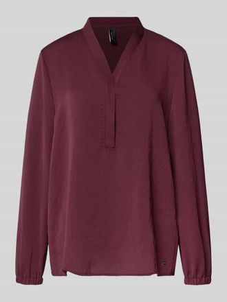 Marc Cain Regular Fit Bluse mit V-Ausschnitt in Bordeaux, Gr&ouml;&szlig;e 34