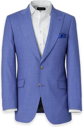 Paul Fredrick Wool Stretch Bengaline Peak Lapel Suit Jacket