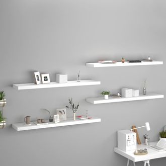 vidaXL Estante Flotante De Pared 4 Uds Mdf Blanco 120x23,5x3,8 Cm Vidaxl