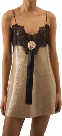 For Love & Lemons Sylvie Sequin Mini Dress In Brown
