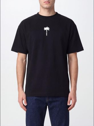 Palm Angels T-shirt girocollo in cotone con logo a contrasto