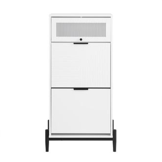 SoBuy Mueble zapatero con 2 compartimentos y 1 puerta blanco