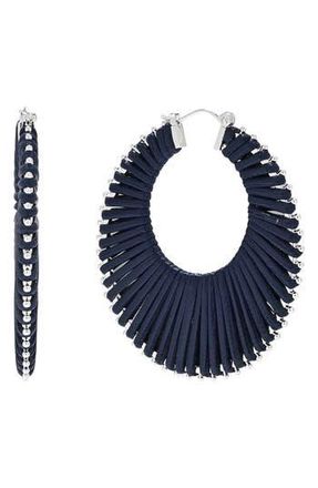 Eye Candy Los Angeles Rafaella Wrapped Hoop Earrings in Silver at Nordstrom Rack